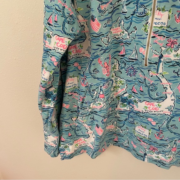 Lilly Pulitzer Skipper Popover XXL UPF 50+ Bali Blue Cape Cod Print - Picture 8 of 15
